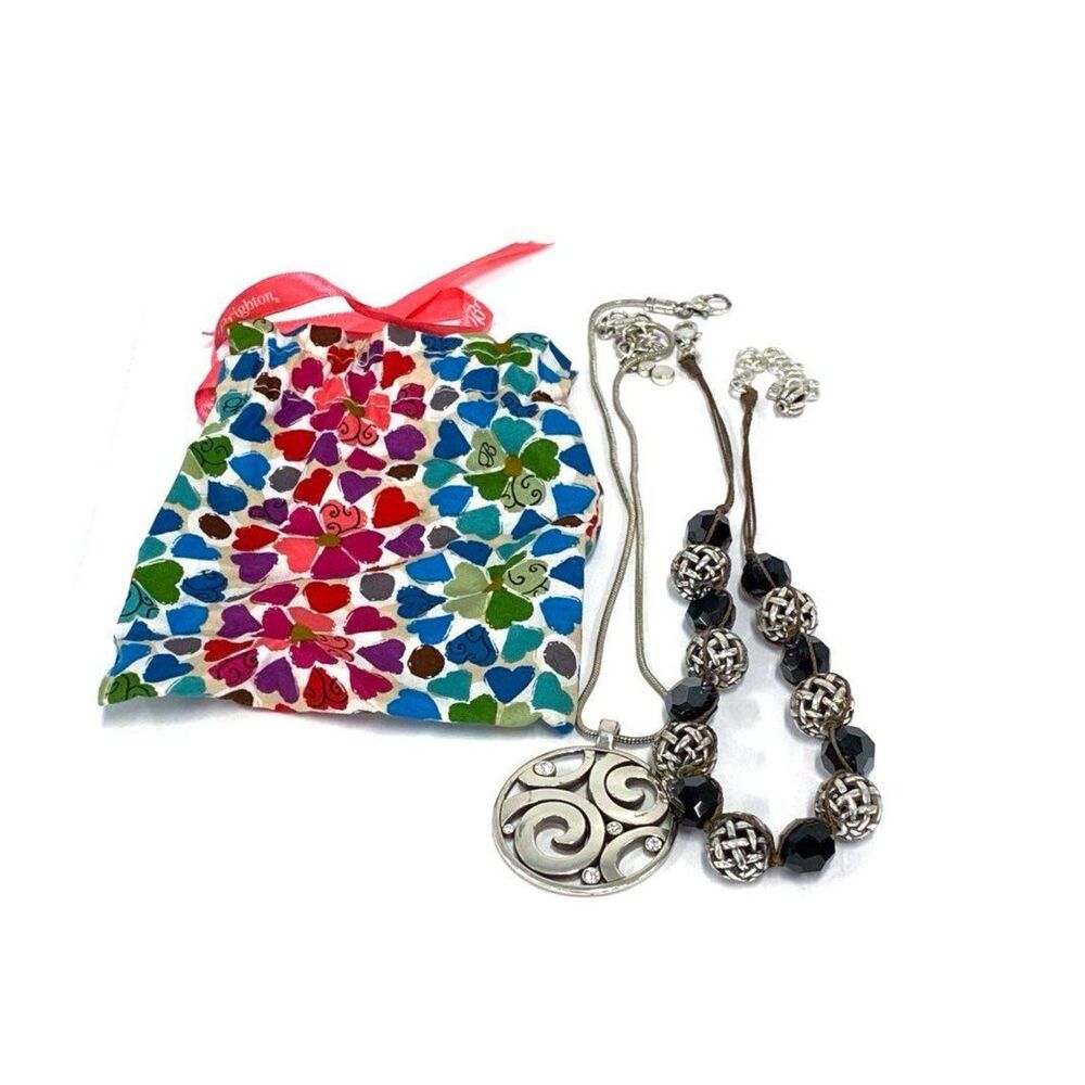 Brighton Garden Delight Multi Style 2 Necklace Lot Silver Black CZ Retired Bag